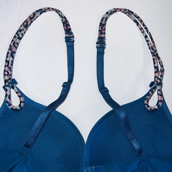 Victorias Secret Bra Womens 34B Teal Blue Sexy Little Things Push Up adjustable - Picture 7 of 11